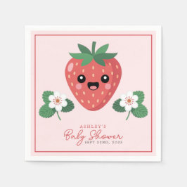 Servilleta De Papel Kawaii Strawberry Baby Shower