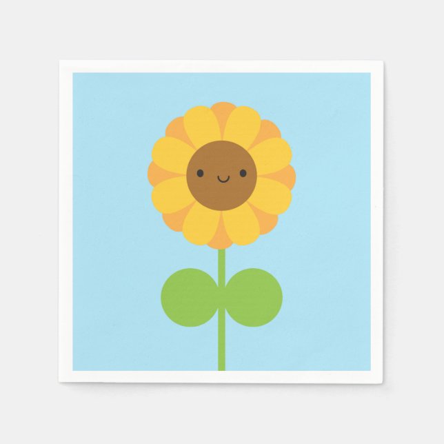Servilleta De Papel Kawaii Sunflower (Anverso)