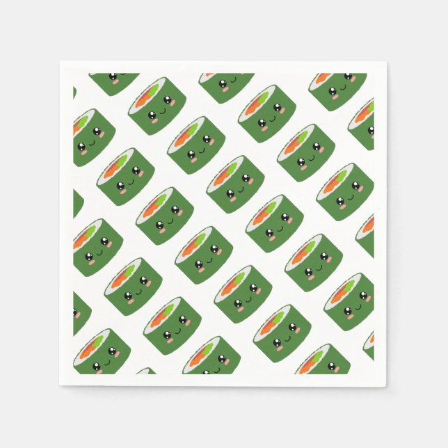 Servilleta De Papel Kawaii Sushi (Anverso)