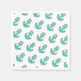 Servilleta De Papel Kawaii Turquoise Anchor - Fantástico y Alegre