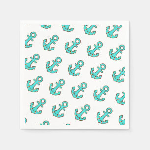 Servilleta De Papel Kawaii Turquoise Anchor - Fantástico y Alegre