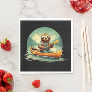 Servilleta De Papel Kayaking Sloth Canoe Lover Animales divertidos Vin