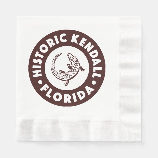 Servilleta De Papel Kendall Florida Circle - Brown (Anverso)