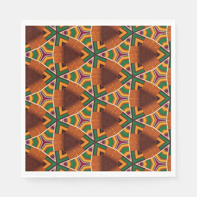 Servilleta De Papel Kente Geométricos Kwanzaa Afrocentrismo (Anverso)