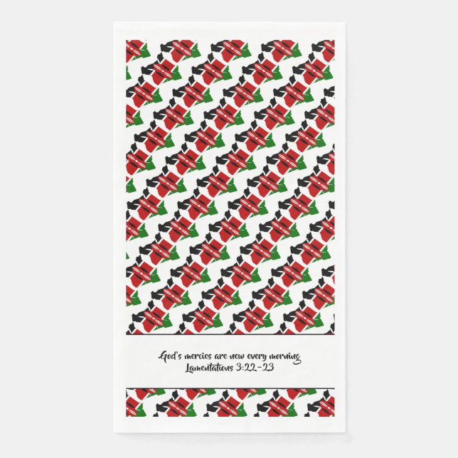 Servilleta De Papel KENYA FLAG, Escritura Cristiana (Anverso)