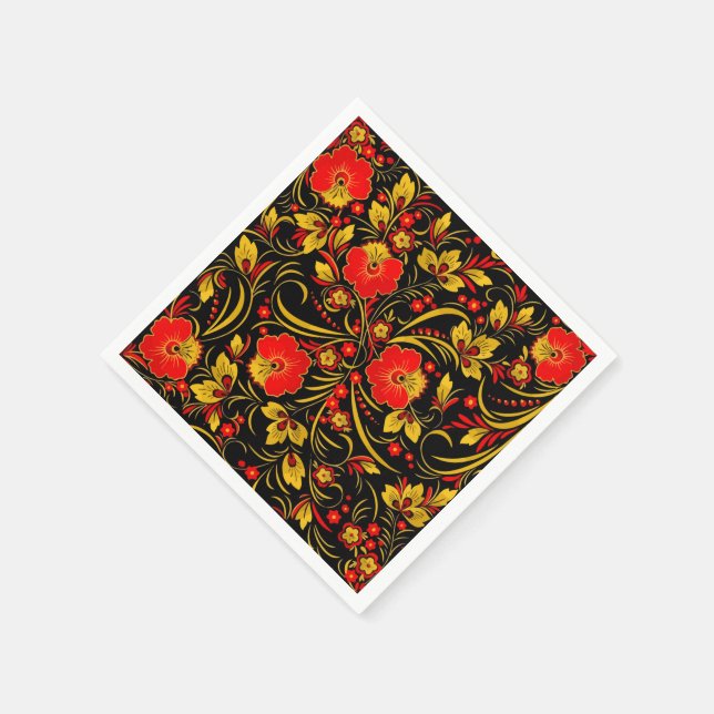 Servilleta De Papel Khokhloma ruso (Borde)