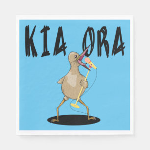 Servilleta De Papel Kia ora Kiwi Maori Saludo