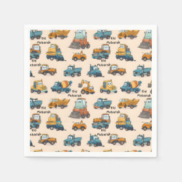 Servilleta De Papel Kids Construction Vehicle Napkins – Cartoon Trucks