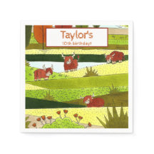 Kids Highland Cows Fall Farm Birday Party