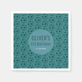 Servilleta De Papel Kids Soccer Ball Blue Boys Birthday Party