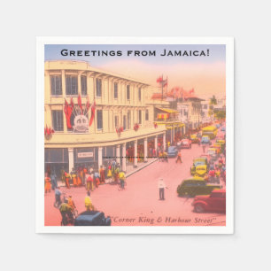 Servilleta De Papel King & Harbour Street, Kingston, Jamaica (Vintage)