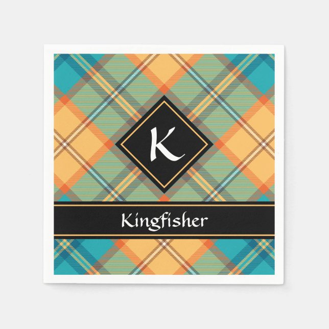 Servilleta De Papel Kingfisher Tartan Napkins (Anverso)