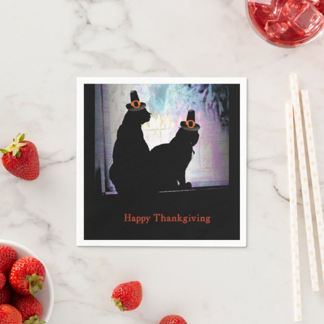 Servilleta De Papel Kitties de Acción de Gracias (In situ)