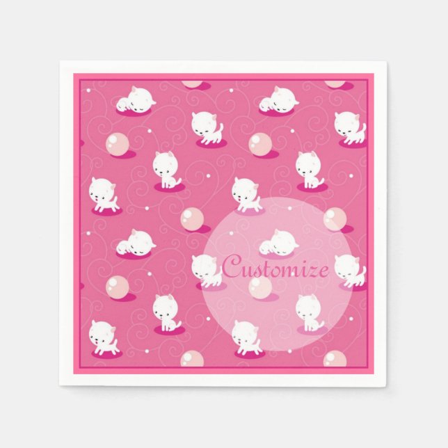 Servilleta De Papel Kitts rosados bonitos Patten Napkins (Anverso)