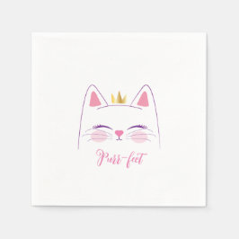 Servilleta De Papel Kitty Cat Fiesta de cumpleaños Favor Clásico Round