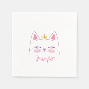 Servilleta De Papel Kitty Cat Fiesta de cumpleaños Favor Clásico Round