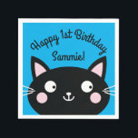 Servilleta De Papel Kitty Cat Kids Birthday Cute<br><div class="desc">¡Este adorablemente lindo y colorido gato de gatito personalizado está aquí para ayudar a tu pequeño a celebrar su primera fiesta de cumpleaños o un cumpleaños a cualquier edad! ¡Perfecto para un niño o chica que ama a los gatos gatos gatos!</div>
