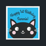 Servilleta De Papel Kitty Cat Kids Birthday Cute<br><div class="desc">¡Este adorablemente lindo y colorido gato de gatito personalizado está aquí para ayudar a tu pequeño a celebrar su primera fiesta de cumpleaños o un cumpleaños a cualquier edad! ¡Perfecto para un niño o chica que ama a los gatos gatos gatos!</div>