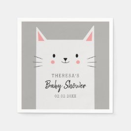 Servilleta De Papel Kitty Cat Tema Baby Shower Cute Kitten