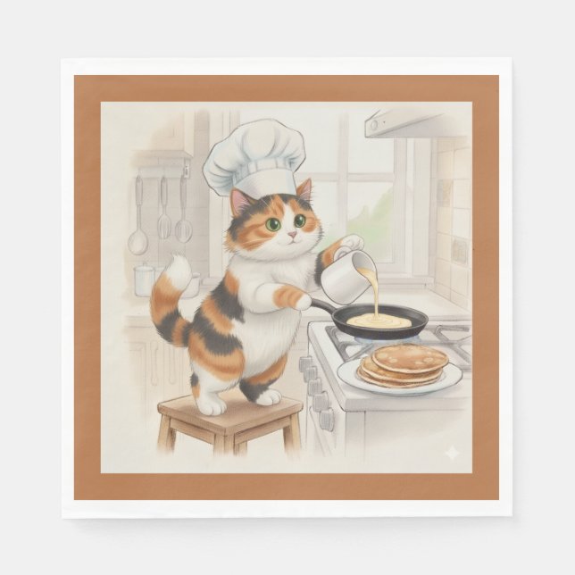 Servilleta De Papel Kitty Kitchen, Calico, Napkins (Anverso)