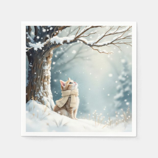 Servilleta De Papel Kitty Watts Snowflakes (Anverso)