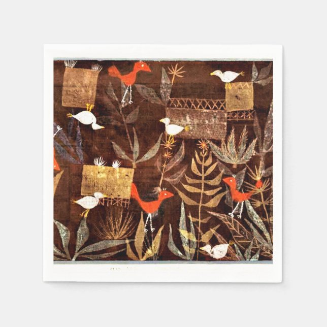 Servilleta De Papel Klee - Bird Garden, famous artwork, (Anverso)