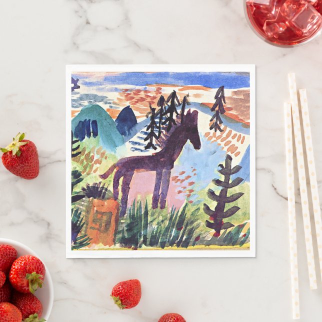 Servilleta De Papel Klee - El Caballo, pintura famosa (In situ)