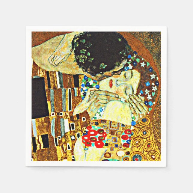 Servilleta De Papel Klimt - El beso, cerrado (Anverso)