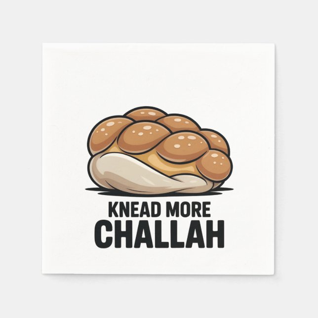 Servilleta De Papel Knead More Challah Judío Baking (Anverso)