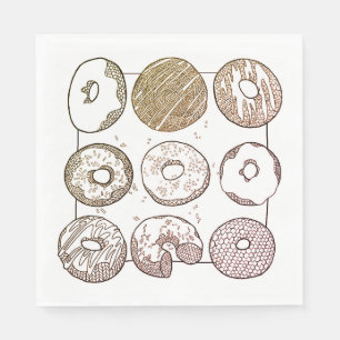 Servilleta De Papel KNIT DONUTS Napkins de papel de almuerzo estándar
