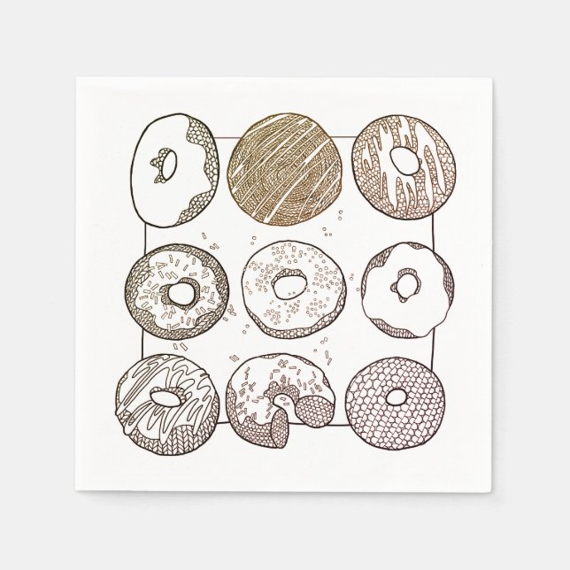 Servilleta De Papel KNIT DONUTS Napkins de papel de cóctel estándar (Anverso)