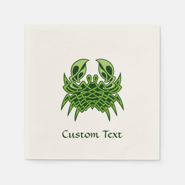 Servilleta De Papel Knot celta de cangrejo verde (Anverso)