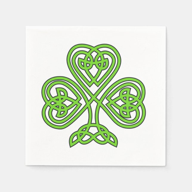 Servilleta De Papel Knot celtic Shamrock en blanco (Anverso)