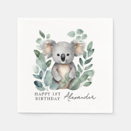 Servilleta De Papel Koala Bear Boys Fiesta de primer cumpleaños