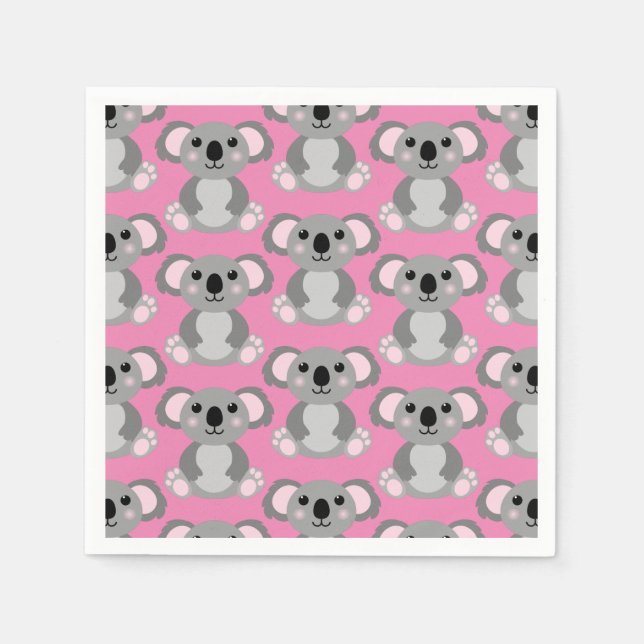Servilleta De Papel Koala Bear Cute Kid Birday Party (Anverso)