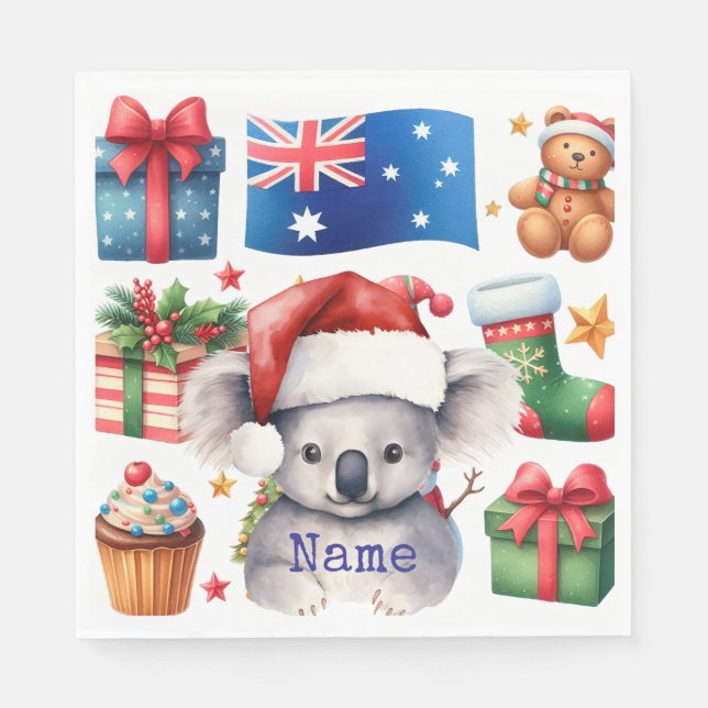 Servilleta De Papel Koala Bear on Australia themed  (Anverso)