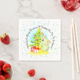 Servilleta De Papel Koala, cóctel de Fiesta de Navidades australianos