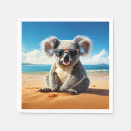 Servilleta De Papel Koala en una playa de arena