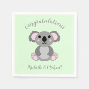 Servilleta De Papel Koala lleva a Baby Shower Blue Boy