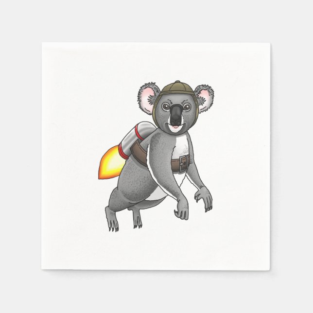 Servilleta De Papel Koala Oso Cohete (Anverso)