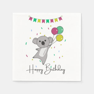 Servilleta De Papel Koala Quiere Un Feliz Cumpleaños Para Ti, Koalas N