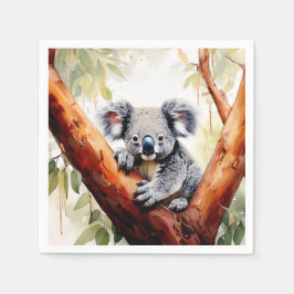Servilleta De Papel Koala sentado en un eucalipto