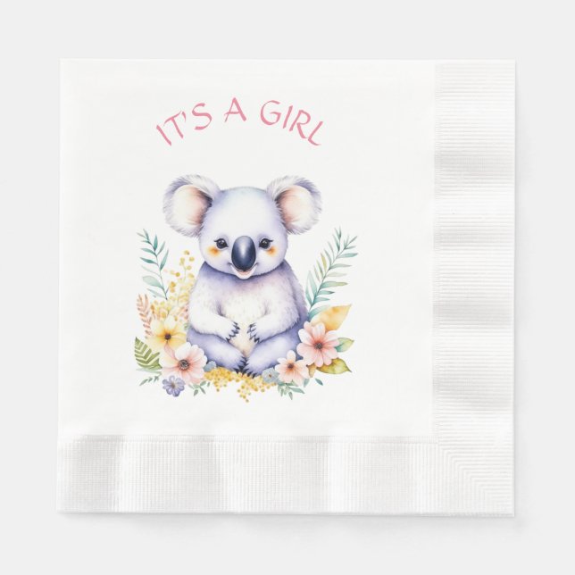 Servilleta De Papel Koala tuvo el momento para tomar Baby Shower (Anverso)