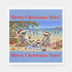 Servilleta De Papel Koalas de Navidad en la playa