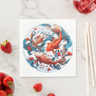 Servilleta De Papel Koi Fish artístico