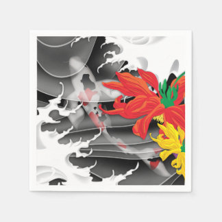 Servilleta De Papel Koi japonés tradicional bajo el agua