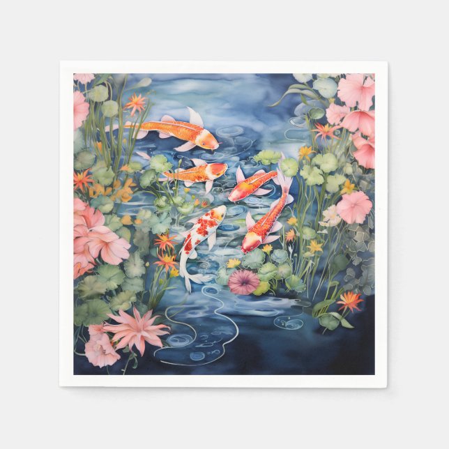 Servilleta De Papel Koi Pond (Anverso)