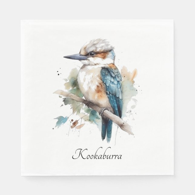 Servilleta De Papel Kookaburra azul verdadero, personalizado (Anverso)