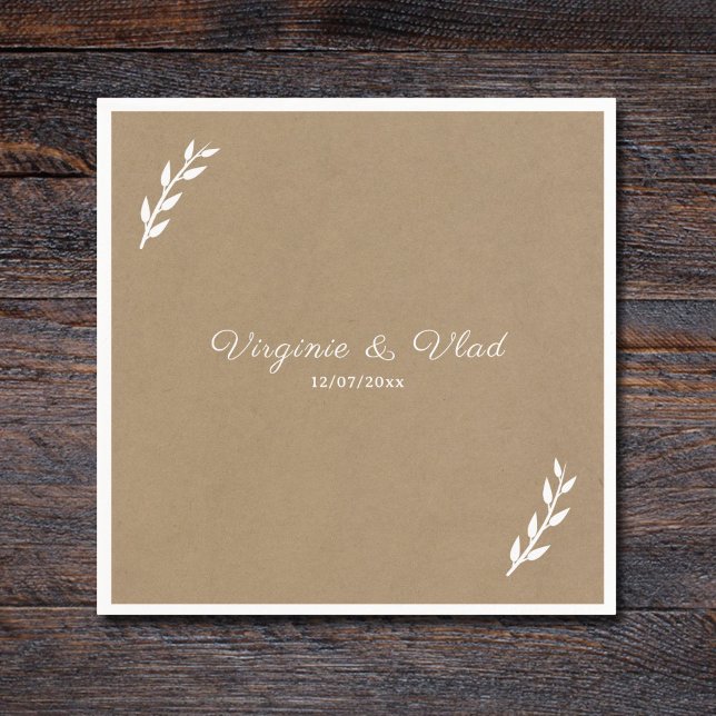 Servilleta De Papel Kraft & Rustic Boda Napkins (Kraft & Rustic Wedding Napkins)
