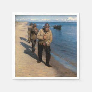 Servilleta De Papel Kroyer - Tres pescadores lanzando un bote
